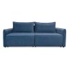 Прямой диван Киото Синий велюр