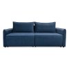 Прямой диван Киото Синий велюр