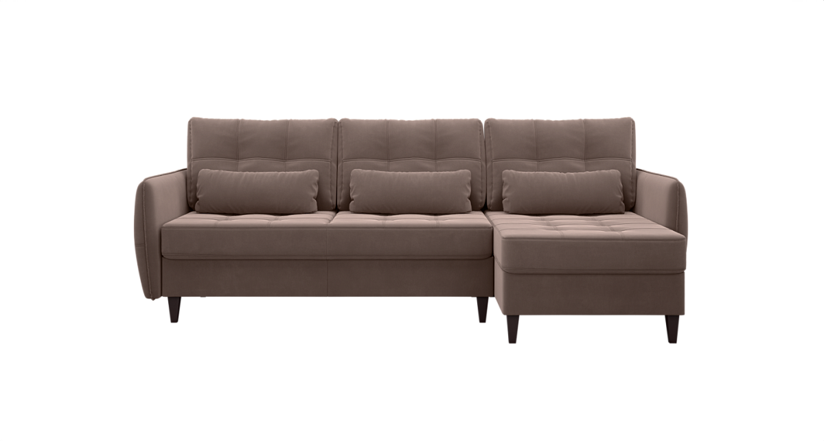 Угловой диван Ультра Темно бежевый велюр