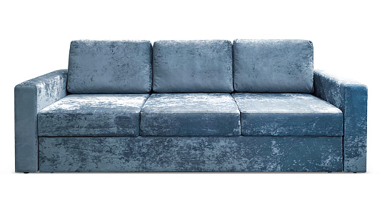 Прямой диван Йеллинг Темно голубой велюр