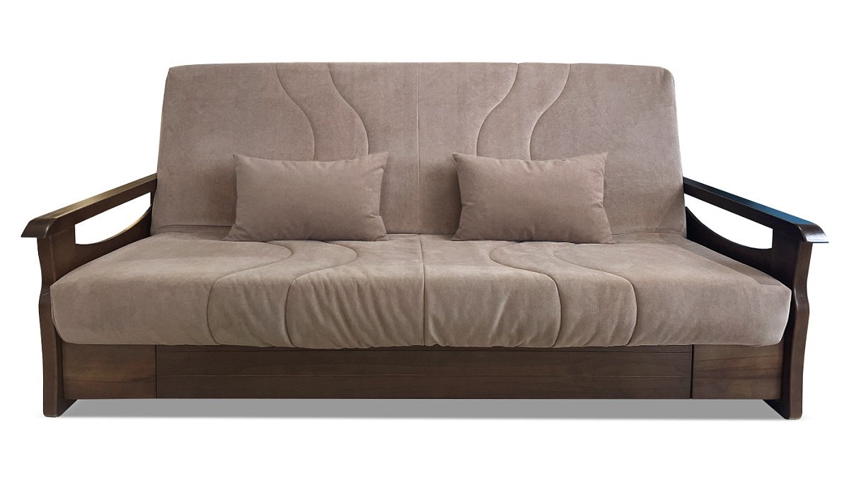 Прямой диван Келла Бежевый Велюр