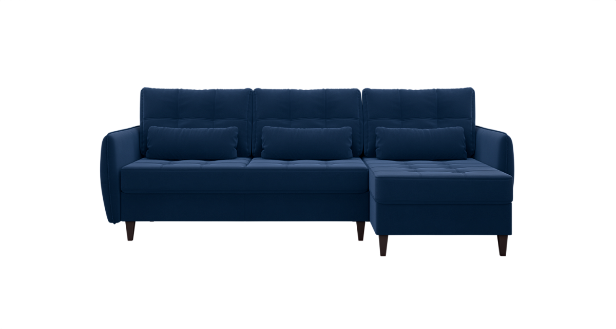 Угловой диван Ультра Синий велюр