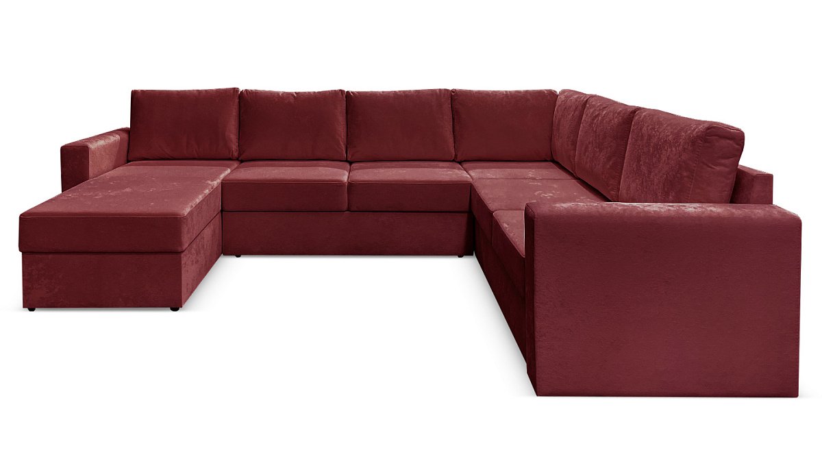 П-образный диван Стаббен Красный плюш