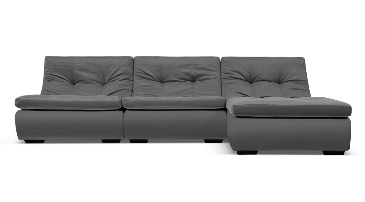 Угловой диван Экзотик 4 набор 3 Серый велюр