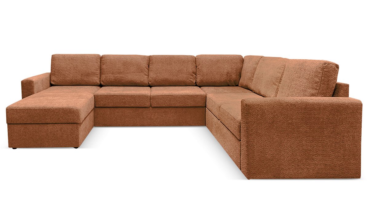 П-образный диван Кольдинг Терракотовый букле