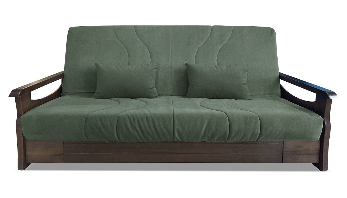 Прямой диван Келла Зеленый велюр