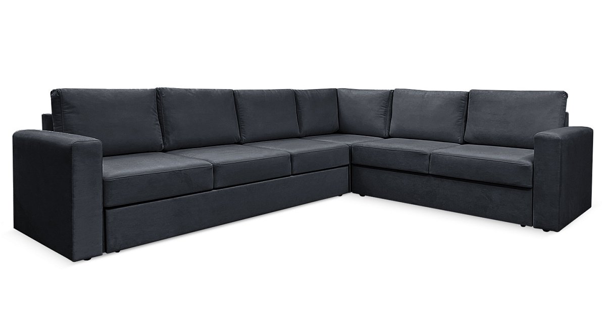 Угловой диван Шелл Графит велюр