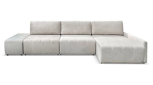 Угловой диван max Осака с пуфом Кремовый велюр